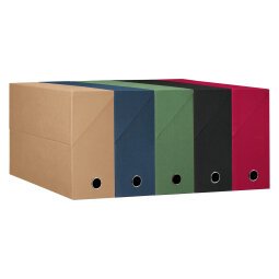 Klassifizierungsbox OXFORD Rücken 12 cm Leinwand - farbig sortiert
