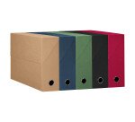 Boîte de classement carton papier grain toile dos 9 cm - couleurs assorties