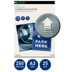 Pochettes de plastification Leitz I-Lam A3 2 x 250 µ brillantes - Boite de 25