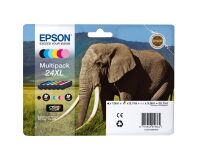 Epson 24XL Pack 6 cartuchos Negro + multicolor alta capacidad (500 + 5 x 740 páginas)