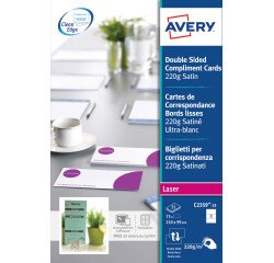 Tarjeta de correspondencia Avery Quick and Clean formato 210 x 99 mm  220 g blanco - Paquete de 75
