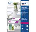 Carte de correspondance Avery Quick and Clean format 210 x 99 mm - 220gr - blanche - Pochette de 75