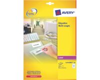 Etiqueta removible para inkjet y láser Avery L4743-25 blanco, 99,1 x 42,3 mm - Paquete de 300