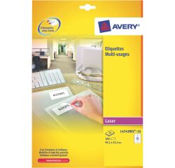 Etiqueta removible para inkjet y láser Avery L4743-25 blanco, 99,1 x 42,3 mm - Paquete de 300