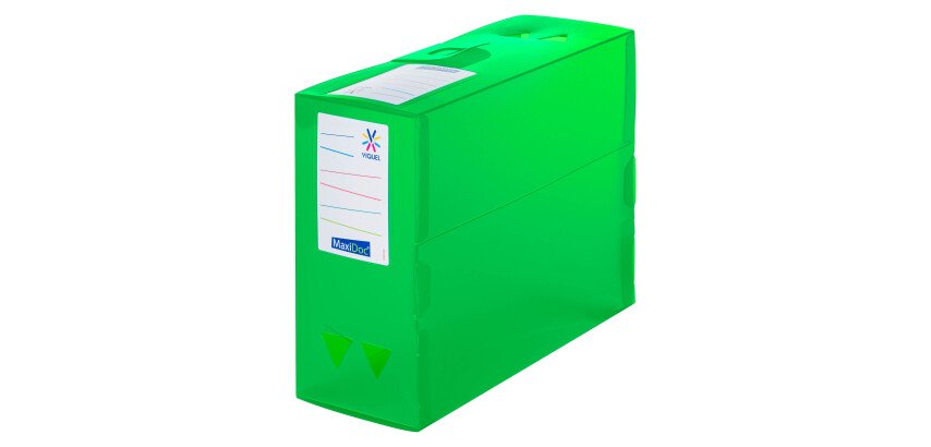 Plastic filing box DOC ESSENTIAL VIQUEL 12 cm spine assorted translucent colors