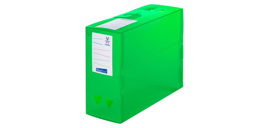 Plastic filing box Viquel back 12 cm - assorted translucent colours