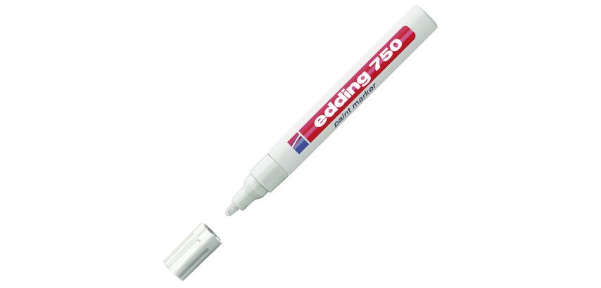 Permanentmarker Edding 750 Farbe Rundspitze von 2 bis 4 mm.