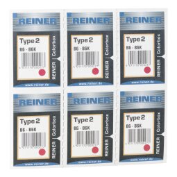 Set 6 inktkussens rood Reiner TYPE 2 voor modellen B6 (6 rijen) + B6K (6 rijen)