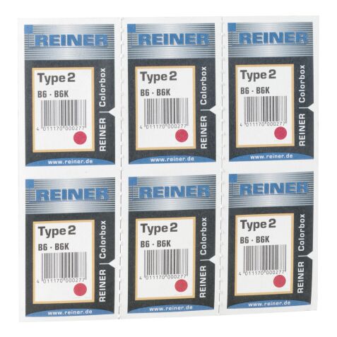 Recharge encre pour tampon Reiner type 2 - rouge - Lot de 6