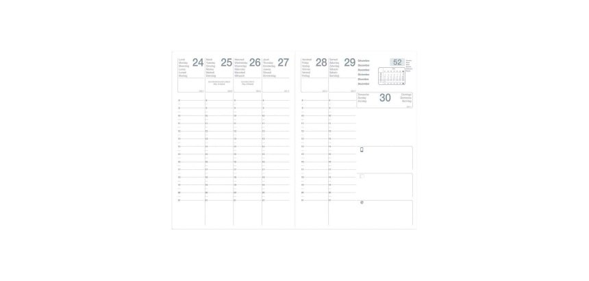 Agenda Eco semainier Noir - Janvier-Janvier - Année 2027 - 9 x 13 cm