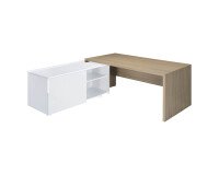 Bureau Direction avec retour sur desserte piètement bois Essenzza