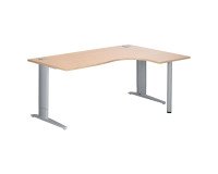 Bureau compact Excellens Métal Plus piètement L fixe ou réglable au montage