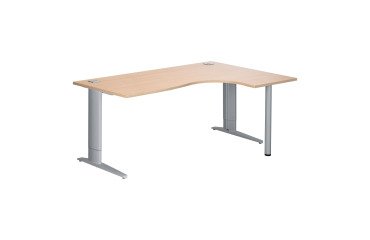 Bureau compact Excellens Métal Plus piètement L fixe ou réglable au montage