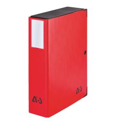 Filing box in plastified cardboard Arianex back 8 cm red