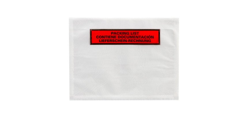 Pochette adhésive "documents ci-inclus" international classique 228 x 120 mm - Boîte de 1000