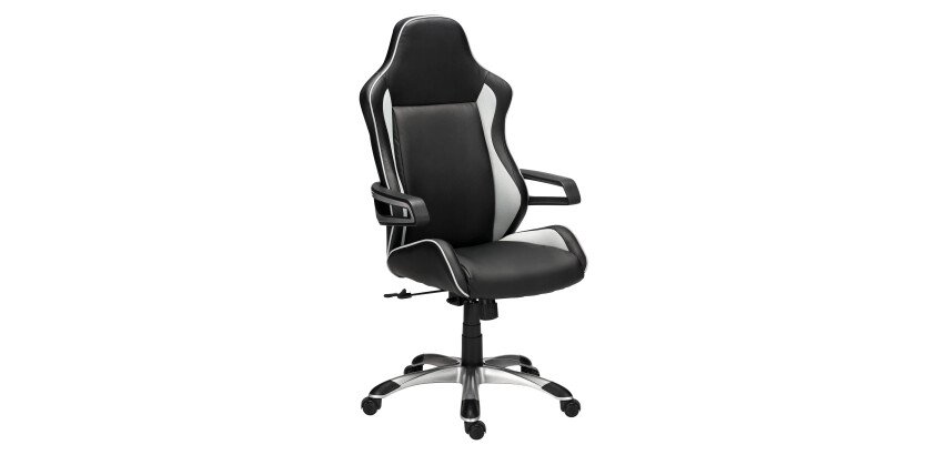 Gaming bureaustoel MONZA kunstleer - met armleuningen en hoofdsteun - Synchrone mechanisme - Aluminium poten