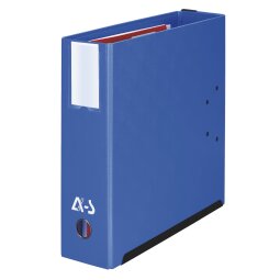 Folder with 4 rings in plasticized cardboard Arianex A4 back 8 cm blue