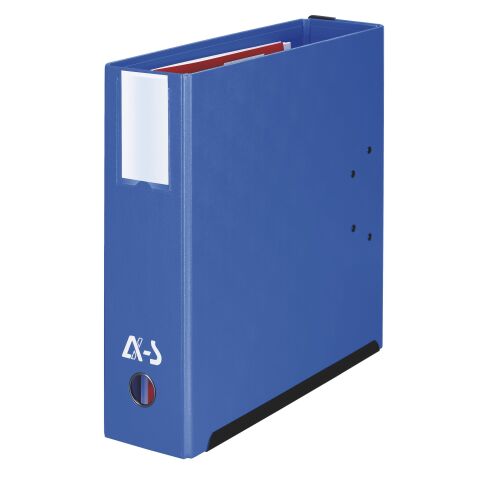 Classeur 4 anneaux carton plastifié Arianex A4 dos 8 cm bleu