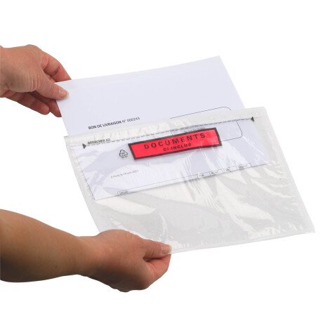 Self-adhesive document holder "Documents ci-inclus" 228 x 165 mm - Box of 1000