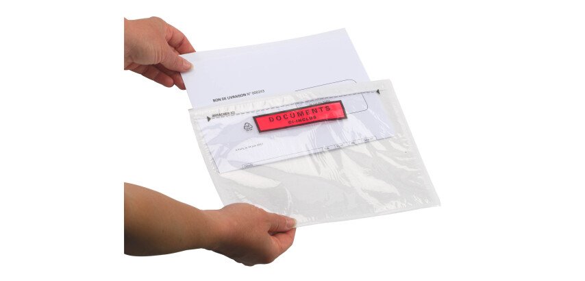 Reinforced National Adhesive Pouch "Documents Enclosed"