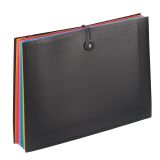 Trieur plastique noir Viquel Rainbow à soufflet 8 divisions noir