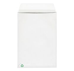 Bolsa kraft reciclada blanca 162 x 229 mm Bruneau 90 g sin ventana - Caja de 500
