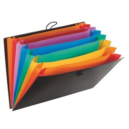 Trieur plastique Viquel Rainbow à soufflet 8 divisions noir