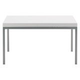 Table basse carré Astria H 35.5 cm plateau blanc piétement chromé