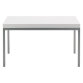 Table basse carré Astria H 35.5 cm plateau blanc piétement chromé