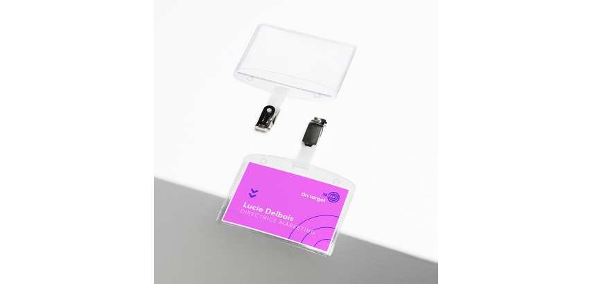 Badges Avery with clip 60 x 90 mm - Box of 25