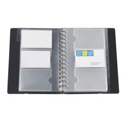 Tarjetero Exacompta Exacard de polipropileno 15 x 20 cm negro - 120 tarjetas