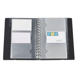 Business card holder Exacompta Exacard polypropylene 150 x 200 mm black 120 cards.