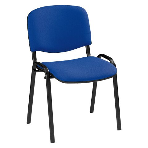 Silla de oficina conferencia clásica azul patas negras