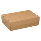 Boîte cloche "télescopique" kraft brun L 43 x l 33 x H 8/14 cm