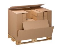 Caja contenedor Kraft con solapas doble canal An 118 x An 78 x Alt 80 cm