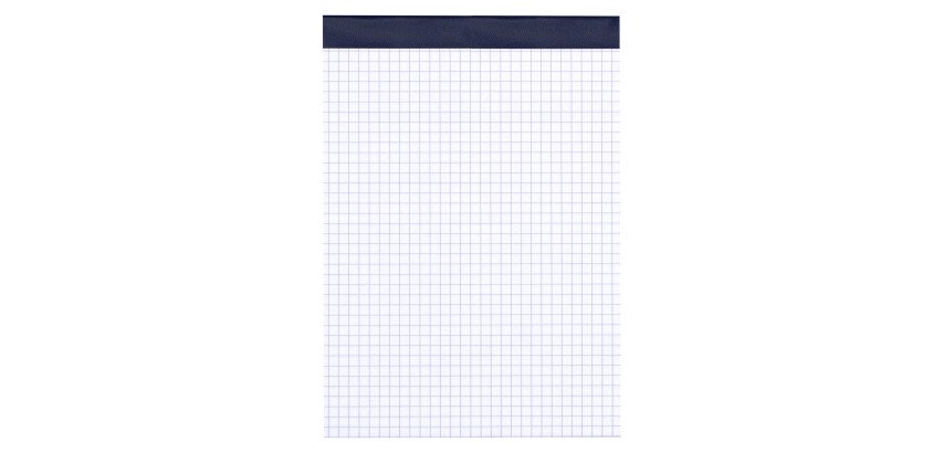 Bloc bureau sans couverture format A5 petits carreaux 100 feuilles