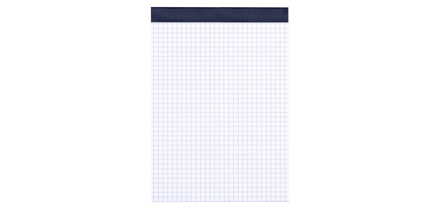 Bloc bureau sans couverture format A5 petits carreaux 100 feuilles