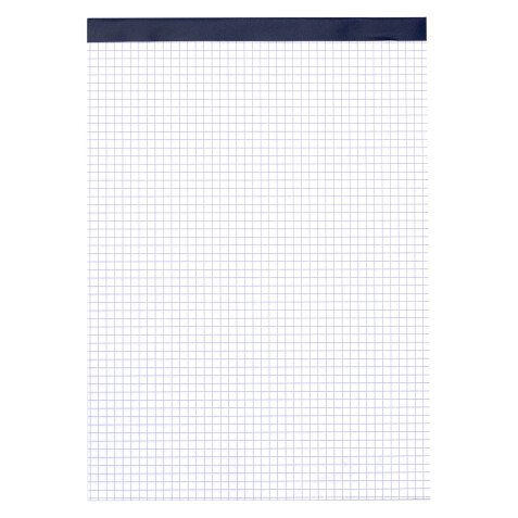 Bloc de bureau Budget 21 x 29,7 cm agrafé sans couverture - 5 x 5 - 100 feuilles