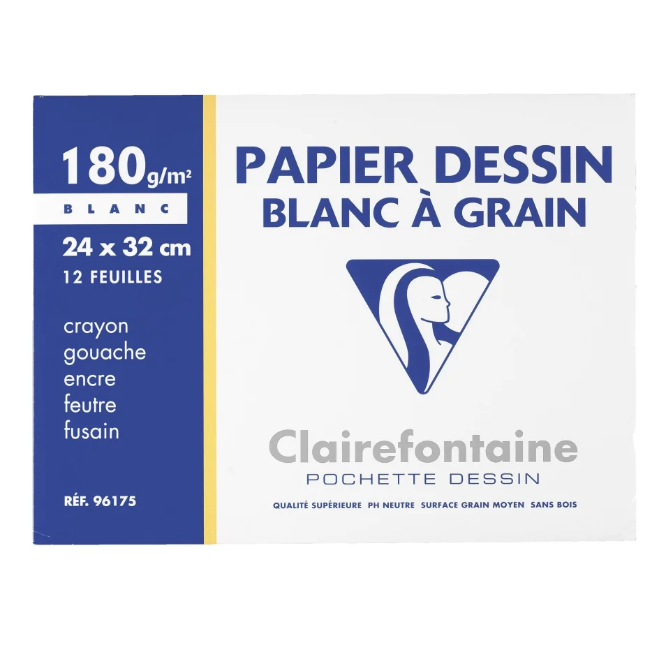 Pochette Papier Dessin Recyclé Blanc