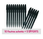 Pack de 10 + 5 stylos feutre Pentel Sign Pen à capuchon pointe 1 mm - écriture moyenne