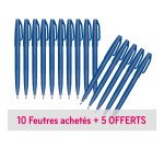 Pack de 10 + 5 stylos feutre Pentel Sign Pen à capuchon pointe 1 mm - écriture moyenne