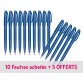 Pack de 10 + 5 stylos feutre Pentel Sign Pen à capuchon pointe 1 mm - écriture moyenne