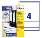 Etiquettes universelles classeurs à levier 192 x 61 mm Avery L4761 - Pochette de 100
