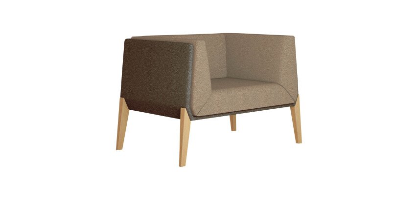 Fauteuil 1 place Gaia, tissu non feu laine 70%