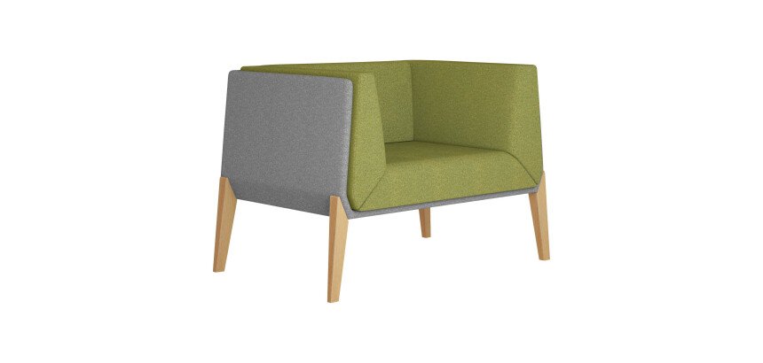 Armchair 1 seat Gaia - 70% wool fabric, certified non-fire