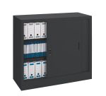 Armoire basse en métal à portes coulissantes H 105 P 45 cm grand volume