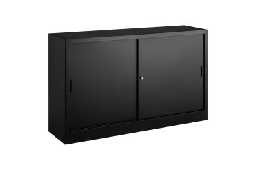 Armoire basse en métal à portes coulissantes H 105 P 45 cm grand volume