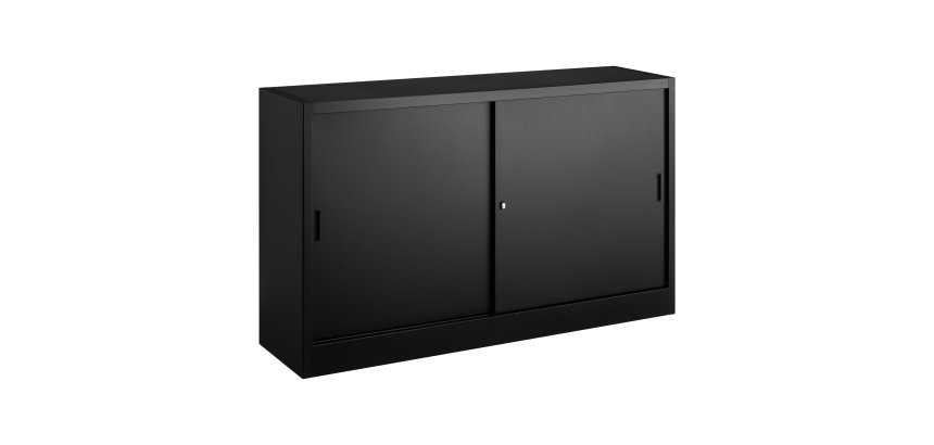 Armoire basse en métal à portes coulissantes H 105 P 45 cm grand volume