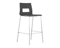 Tabouret Celsio coque bois multiplis finition laquée 4 pieds chromé H 75 cm
