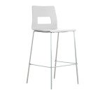 Tabouret Celsio coque bois multiplis finition laquée 4 pieds chromé H 75 cm